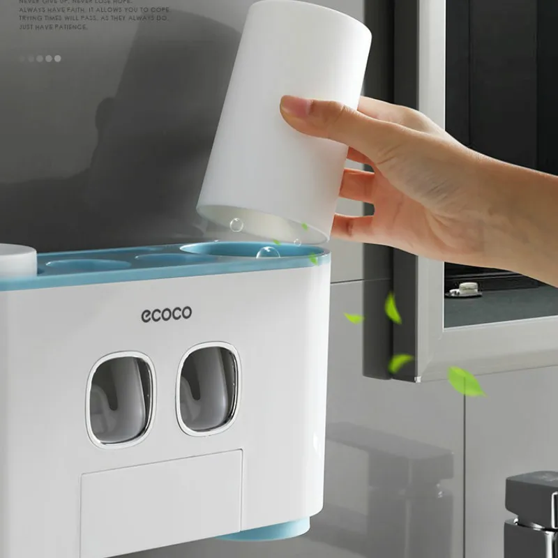 

Wall mounted toothpaste squeezer bathroom accessories set electromagnetic toothbrush holder automatic toothpaste dispenser WY815