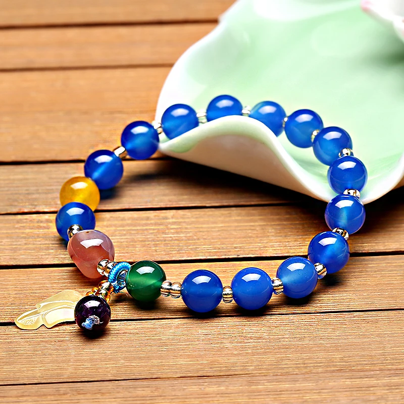 Jinzeyi Горячая Распродажа натуральный браслет из синего камня очаровательный