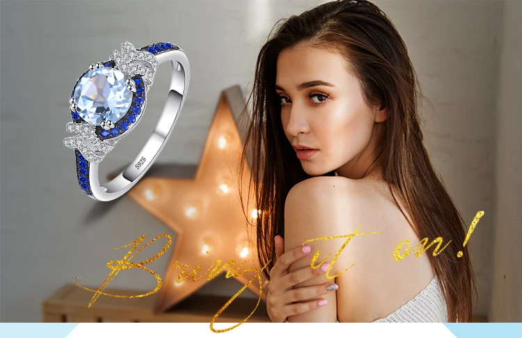 Jewelrypalace красиво площади создания Сапфир 3 Камни кольцо стерлингового серебра 925 Свадебные украшения Юбилей подарки