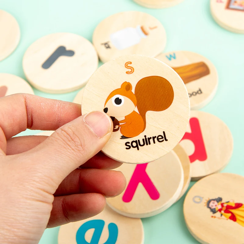 

Baby Wooden Educational Letter Puzzle Toys Alphabet Matching Game Montessori Educational Learning Words Aids Toys For Children