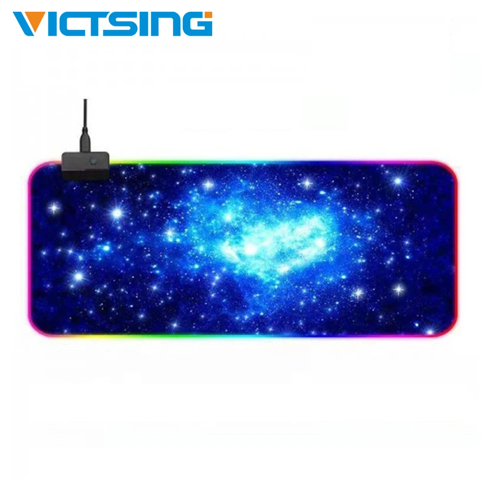 VicTsing игровой коврик для мыши с RGB подсветкой, Красочный светодиодный коврик для мыши, игровой коврик для компьютерной мыши, Мягкий Нескользящий Коврик для мыши, коврик для мыши