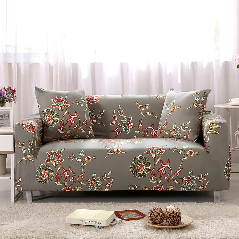 Retro Flower Elastic Sofa Slipcovers Stretch Cover for Living Room Sectional Corner Chair Protector Couch 1/2/3/4 Seater | Дом и сад