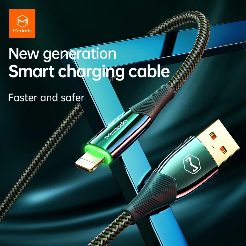 

Mcdodo 3A кабель с автоматическим отключением мобильный телефон зарядное устройство для быстрой зарядки и передачи данных Шнур умный автомати...