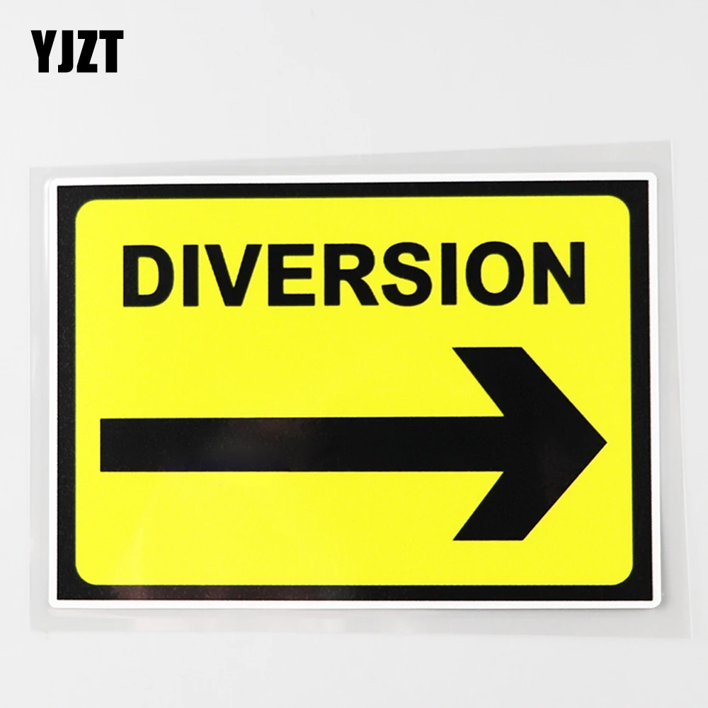 

YJZT 13.6CM×9.6CM Car Sticker Attention Diversion Arrow Right PVC Decal 12C-0517