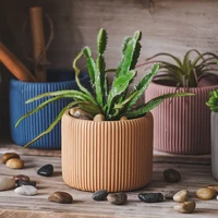 concrete flowerpot mold stripe design concrete plaster cylindrical flowerpot silicone mold candle cup container diy mold