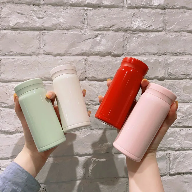 200 мл мини вакуумная фляга Нержавеющая сталь бутылка термос для девочек милое