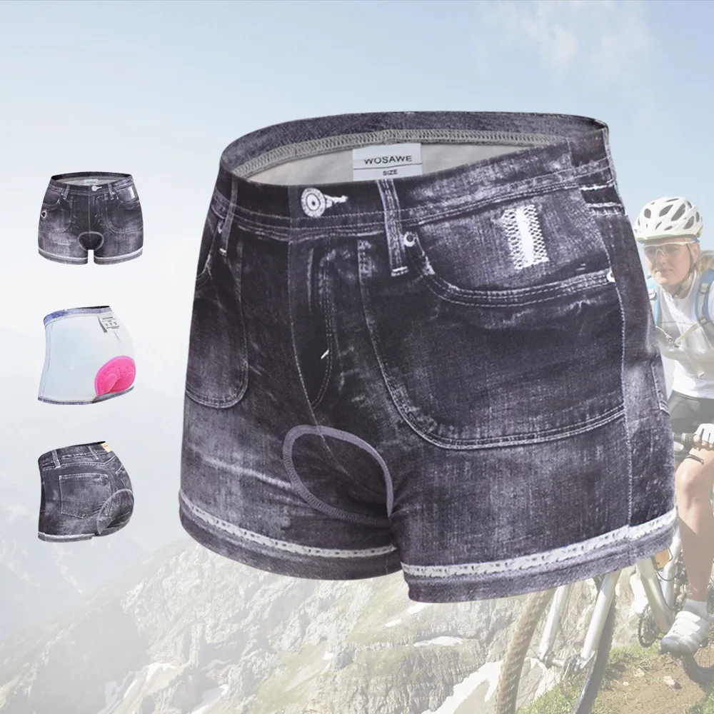 Женские джинсовые шорты WOSAWE велосипедные с 3D гелевой подкладкой женские