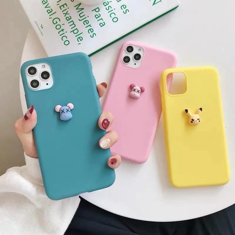 Милый мягкий силиконовый чехол с объемным мультяшным медведем для Samsung Galaxy A5 A6 A7 A8