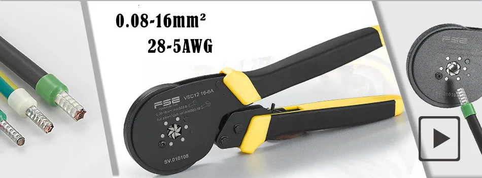 0,5-6,0 мм 20-10AWG Высокое Качество Прецизионный провод соединитель обжимные плоскогубцы RNB SC терминал инструмент VSA-02C SN-02C 02C FSE