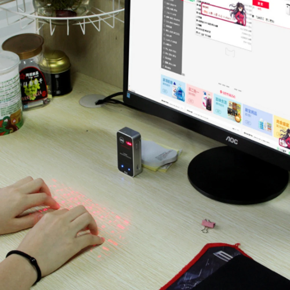 Laser Keyboard Portable Wireless Virtual Clear Projection for iPhone Android Smart Phone iPad Tablet Notebook | Компьютеры и офис