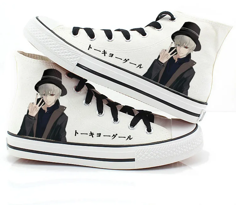

High-Q Unisex Anime Tokyo Ghoul Shoes Casual Canvas shoes Tokyo Ghoul kaneki ken Student Flat bottom duck shoes plimsolls