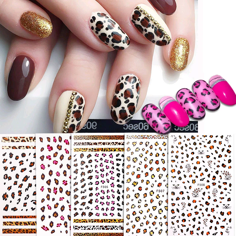 

Self-adhesive Leopard print Snake pattern nail sticker decals for nail art decorations fake nails accessoires tool