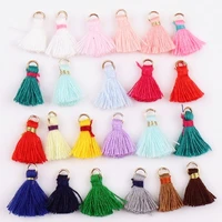 12pcspack 1 5cm length mini tassel cotton tassel with ring for earring findings diy hand made jewellery making sewing craft