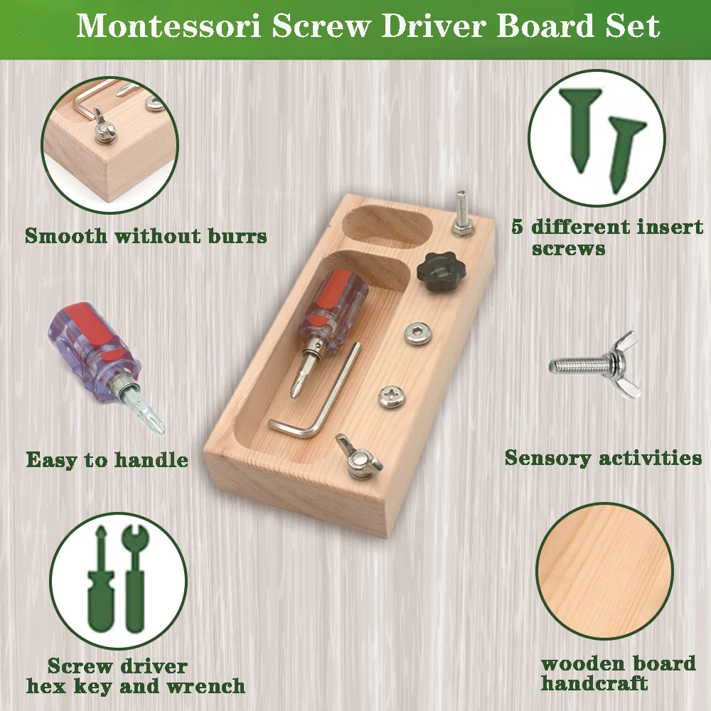Занятая доска игрушки Монтессори 2 года мраморная винтовая раннее деревянное