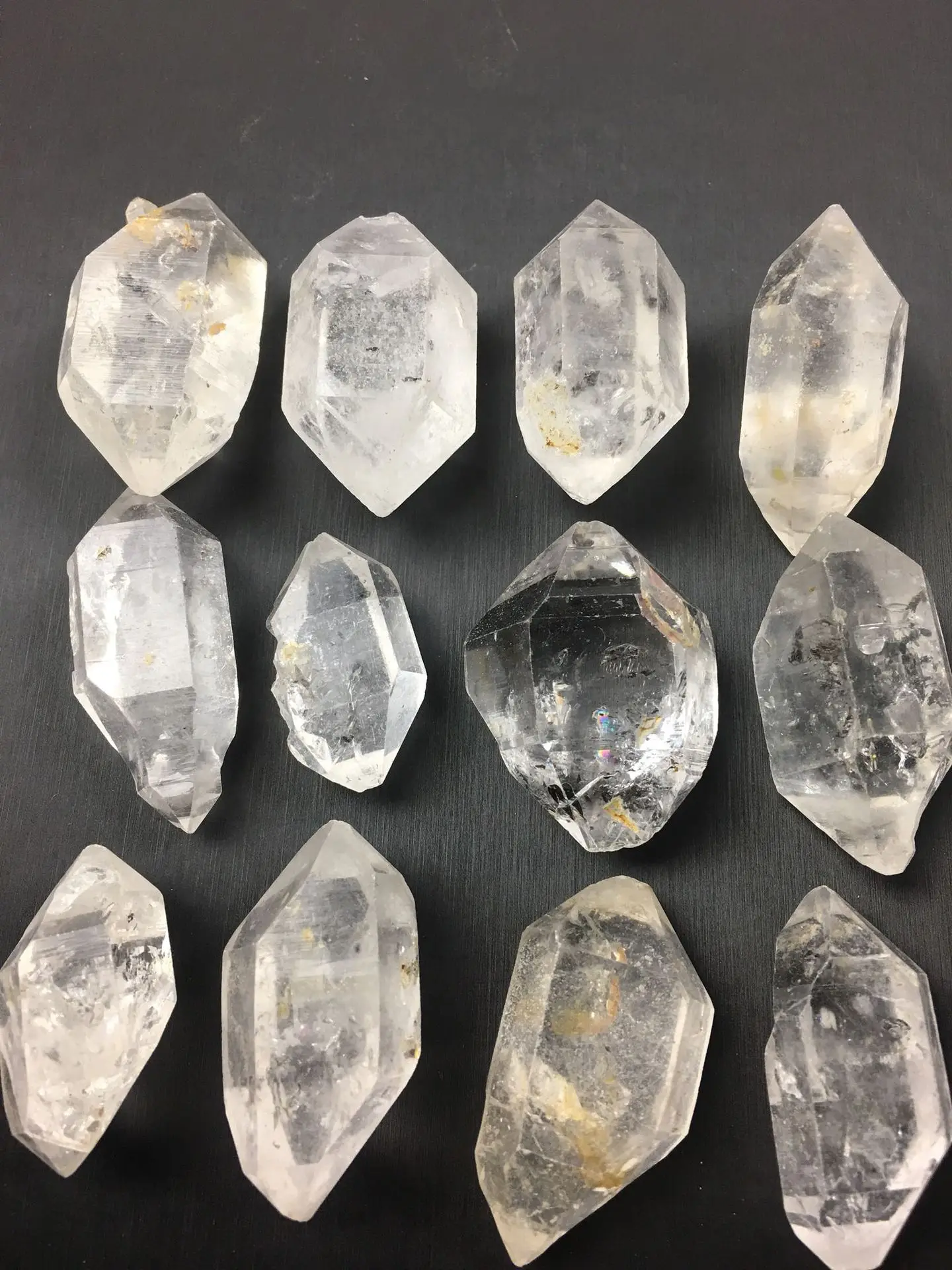 

Herkimer Diamond Natural Clear Crystal White Quartz Cluster Points Pillar Column Terminated Wand Specimen Healing Reiki Mineral