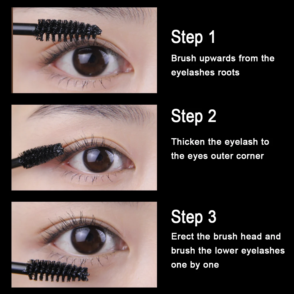 

SANIYE Waterproof Mascara Lengthening Black Lash Eyelash Extension Eye Lashes Brush Beauty Makeup Long-wearing Black Mascara