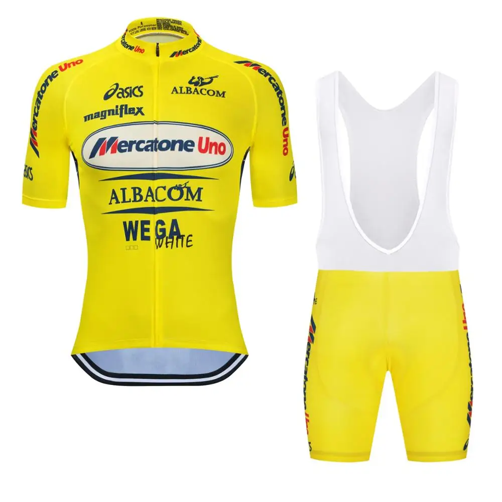 Комплект желтых велосипедных футболок Marco Pantani Pro Team Mercatone Uno летняя дышащая одежда