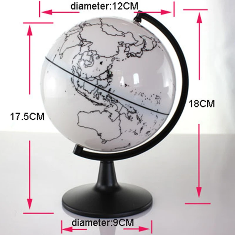 Ручная роспись Глобус ручная карта мира может быть раскрашена стираемой