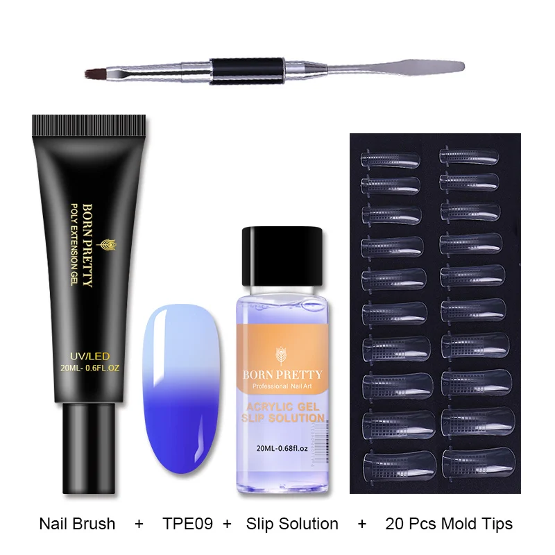 Thermal Set 9 BORN PRETTY розовый Обнаженная ногтей быстрое строительство поли гель 20 мл желе Builder палец УФ-гель продолжительного действия лак - Цвет: Thermal Set 9
