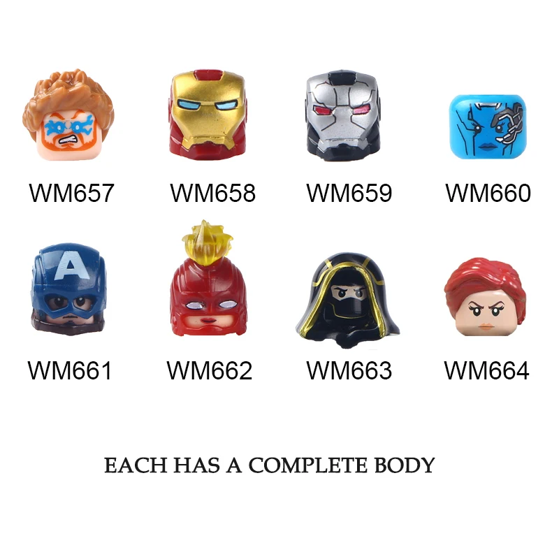Figuras de acci&oacute;n de superh&eacute;roes, Iron Man, Hawkeye, Capit&aacute;n Marvel, Mini bloques de construcci&oacute;n, juguetes educativos montados-1