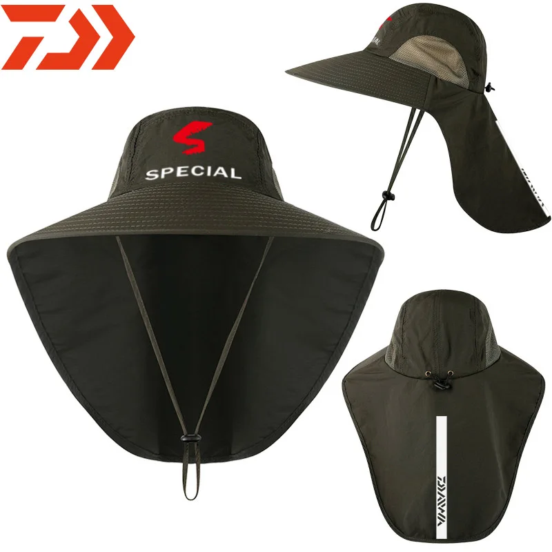 2019 Daiwa специальная рыболовная Кепка с защитой от УФ лучей защита для лица и шеи