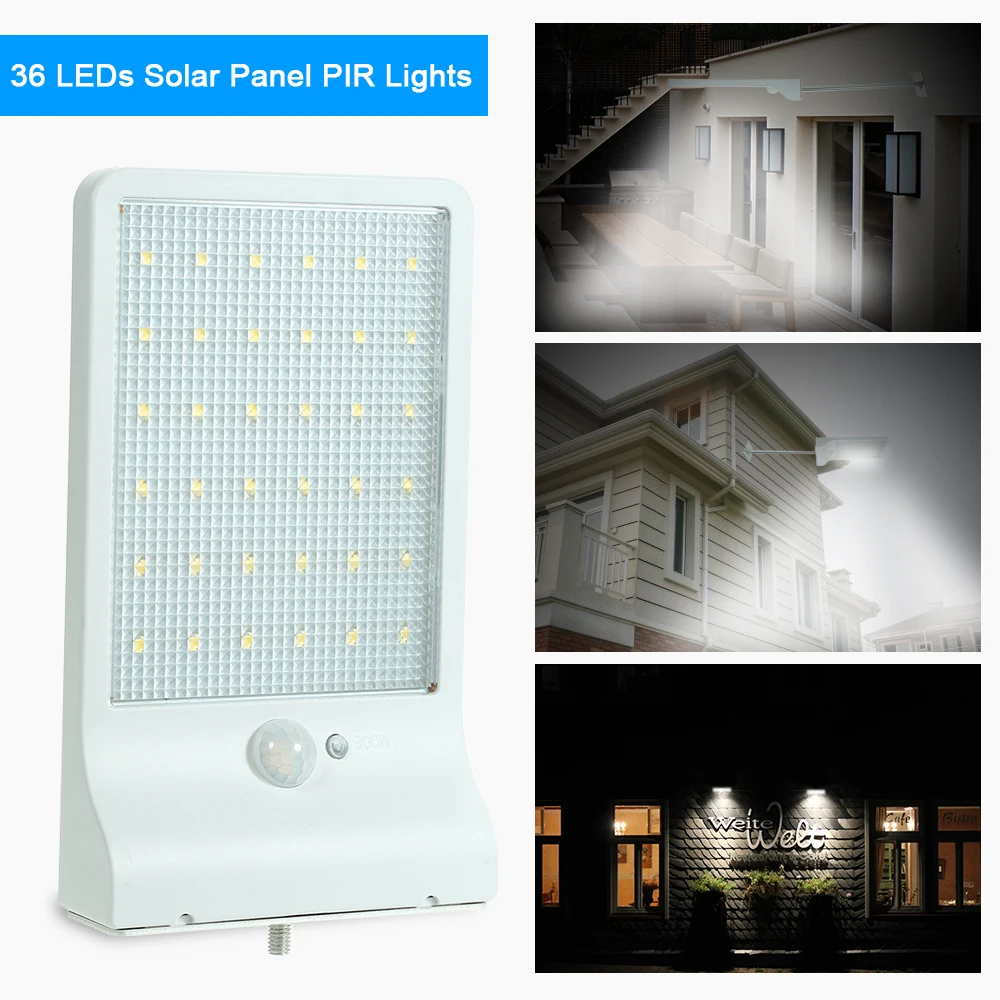 36 светодиодный уличный Солнечный Сенсор светильник движения PIR безопасности