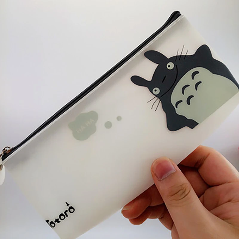 

Oein cute cartoon simple creative cat student pencil case super cute jelly silicone pencil case for men and women