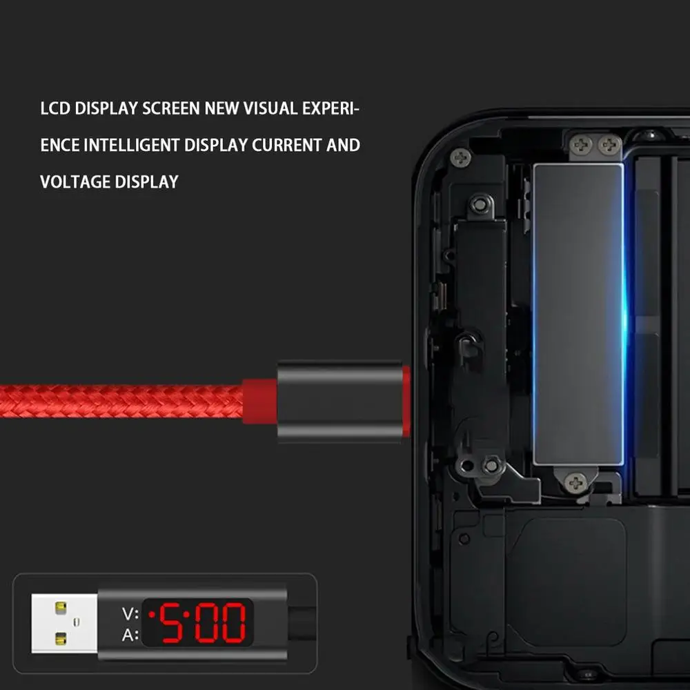 1 м USB напряжение тока умный дисплей линия данных Быстрая зарядка тип-c Android кабель