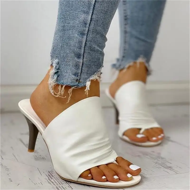 

Women PU Solid Color High Heel Fish Mouth Open Toe Classic Sandals and Slippers Fashion Trend Daily Casual Summer Sandals YX249