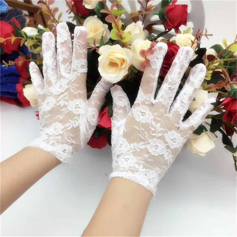 

Свадебные перчатки для невесты женские короткие кружевные перчатки летние солнцезащитные перчатки для украшения мячей Свадебные перчатки для вечеринки