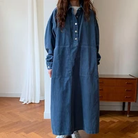 Womens Autumn Corduroy Casual Shirt Dress Long Sleeve Loose Oversized Elegant Midi Vestidos Femme Fashion Outerwear Warm Robe