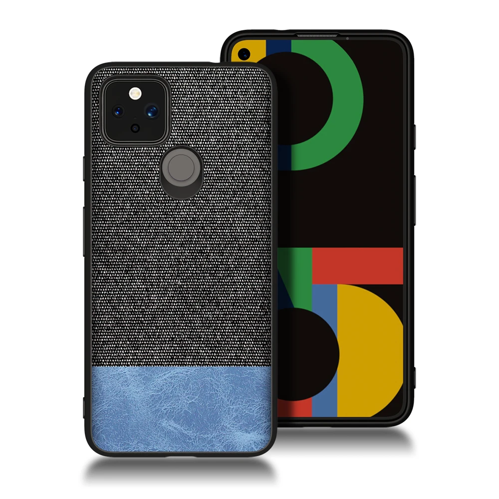 Soft Fabric PU Cloth Color Contrast Back Cover For Google Pixel 4a 5 5A 6 6A 6 Pro Case 5G 4 4XL Antiskid Case For Pixel 6 Coque