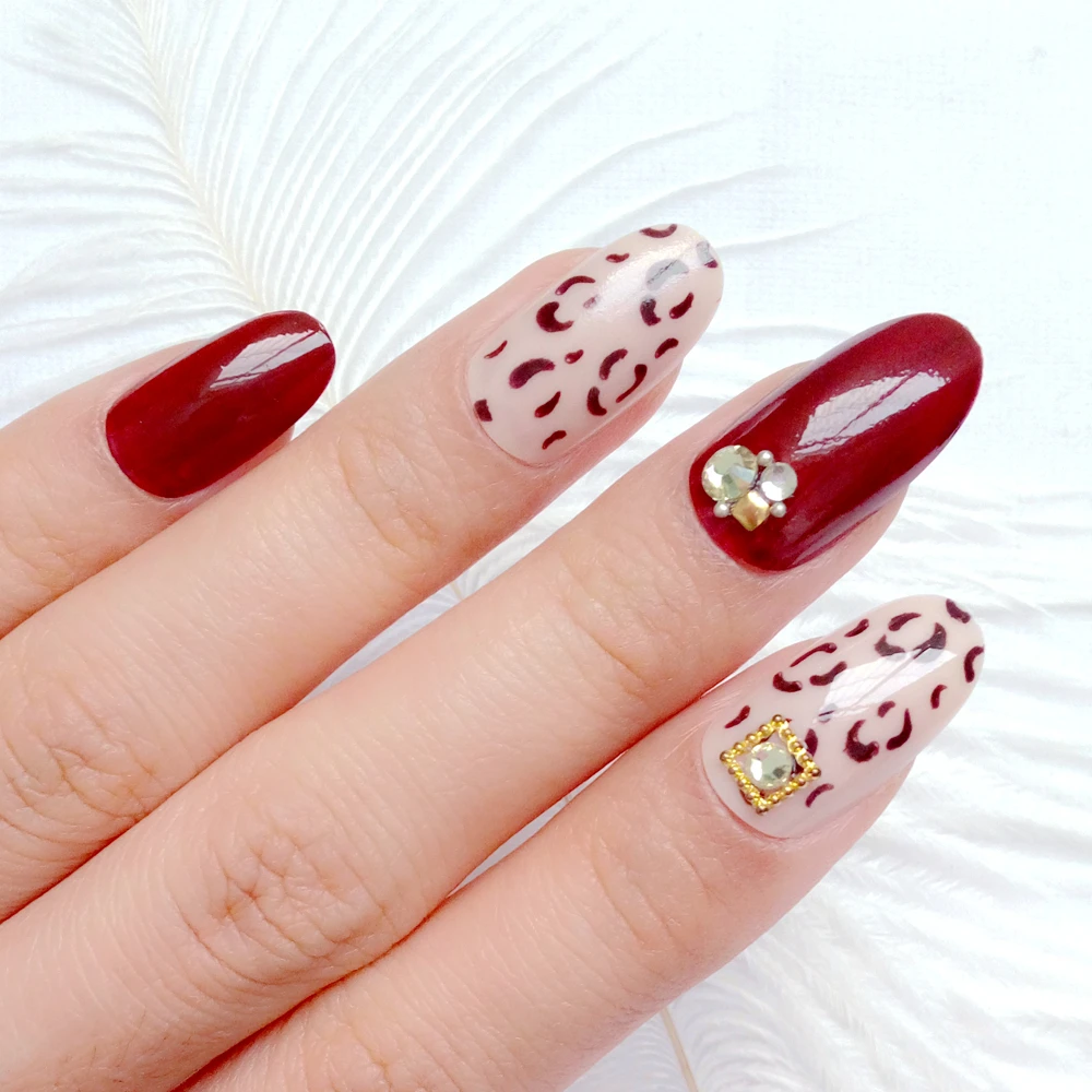 Оптовая торговля прессованные ногти вишневые акриловые накладные овальные