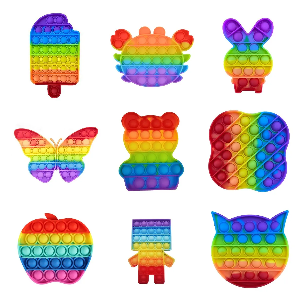 

Fidget Toys Pack Its Square Antistress New Push Bubble Rainbow For Hands Squishy Reliver Stress For Adults Kids Xmas Gift