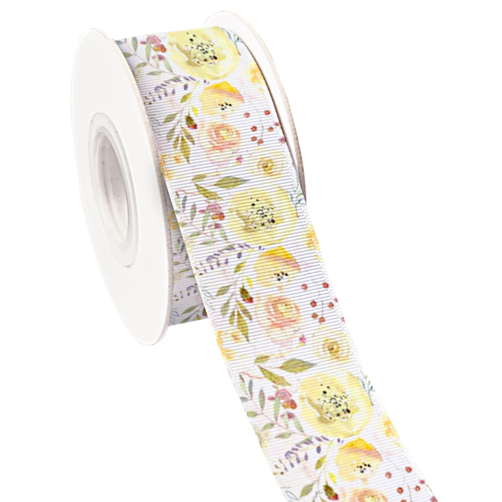 Подсолнухи с милым рисунком атласная лента в рубчик Пчелой для рукоделия Бант