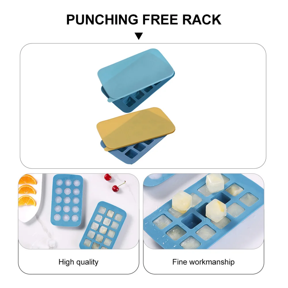 

2Pcs Silicone Ice Cube Molds Household Ice Making Boxes Durable Ice Making Tools