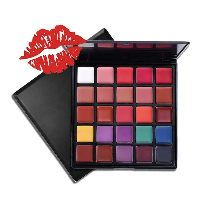 25 цветов Палитра теней для век Увлажняющий блеск губ макияж помада стойкая