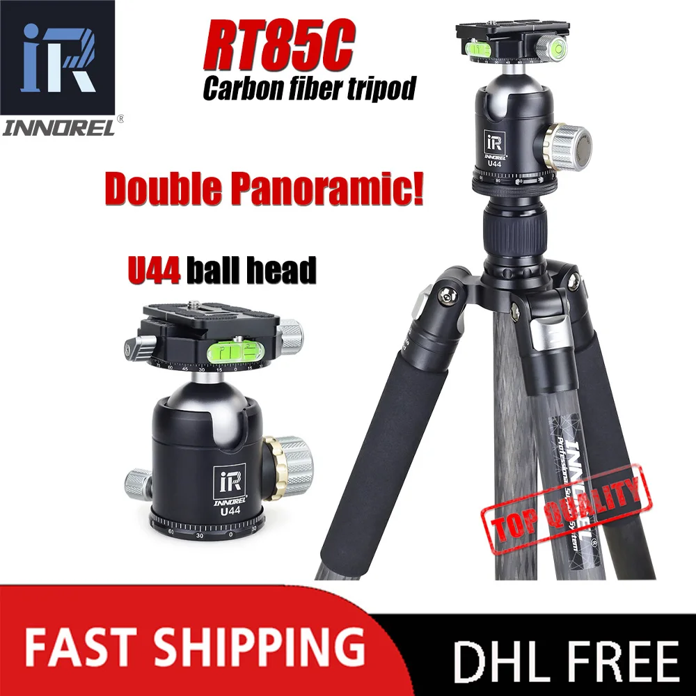 INNOREL RT85C 25 кг медведь углеродного волокна штатив для цифровой DSLR камеры сверхмощный монопод профессиональный двойной панорамный шаровой головкой