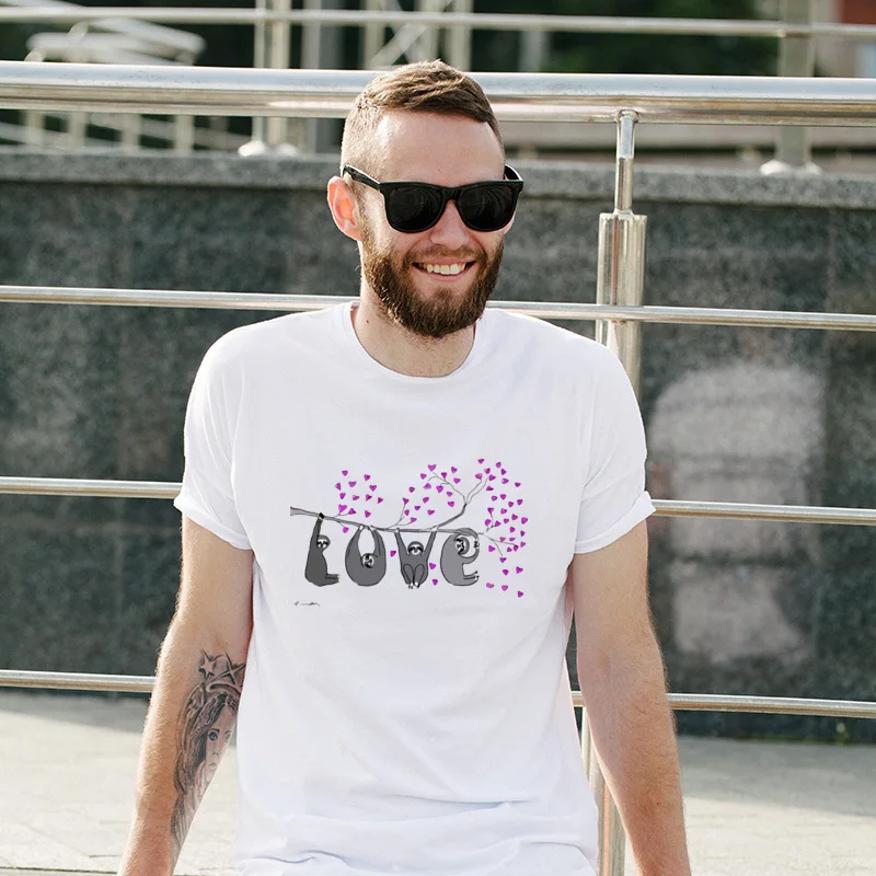 

Birthday Day Adorable Sloth Love Men's Youth Tee Shirt Regular Unisex T Shirt Comfortable Faddish Tops Tees Anti Wrinkle