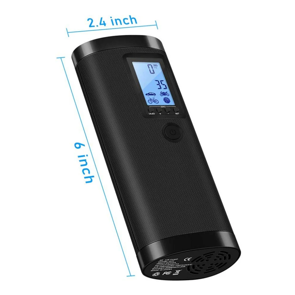 

Electric Car Cycle Motocycle Pump Cordless Air Compressor Mini Air Inflator Tire Pump Max. 100PSI for Car Bicycles