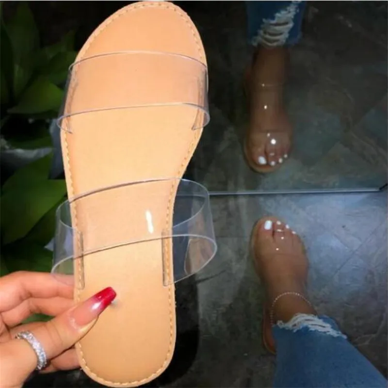 

Женские летние шлепанцы из ПВХ, со стразами