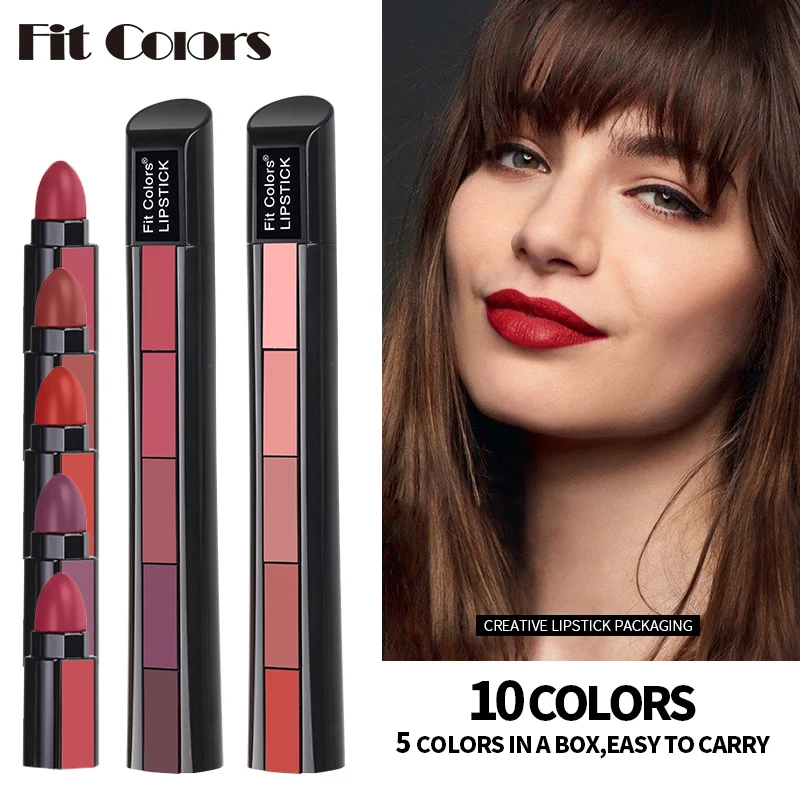 5 шт./компл. бархатная матовая губная помада длительного действия ручка