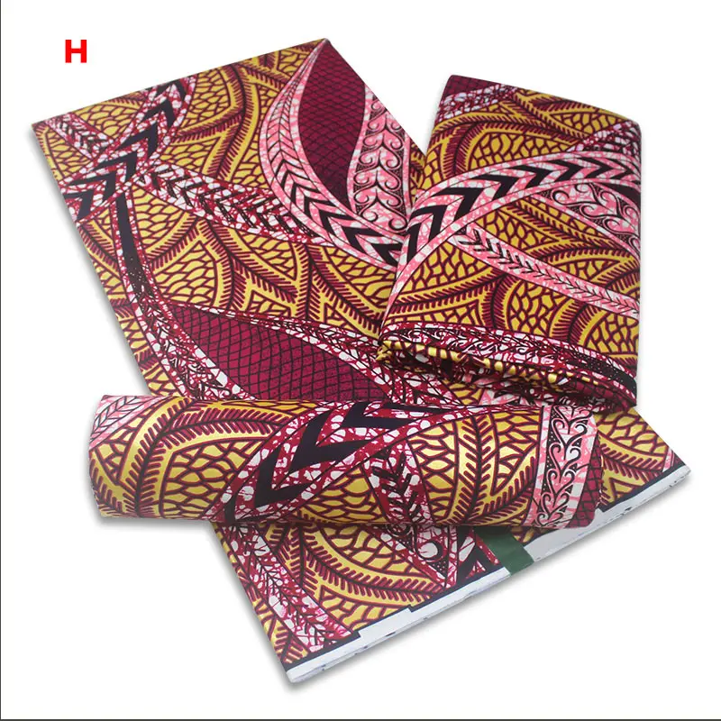 

2021 Good Quality 100% Cotton African Ankara Batik Golden Wax Fabric For Party Dresses 6 Yards Y0402-3