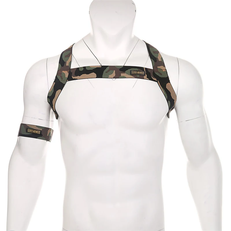 Пикантные Для мужчин нижнего белья нагрудный ремень костюм эластичный бандаж