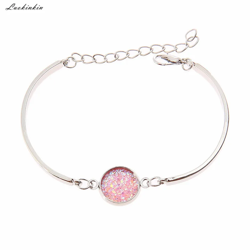 Золотой и серебристый розовый амулетный браслет со стразами Простой корейский