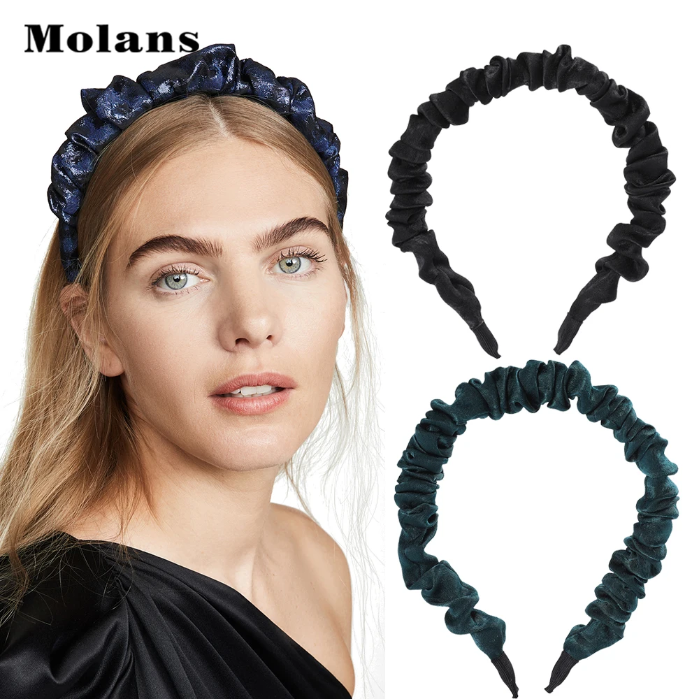 Обруч для волос MOLANS с защипами Женский однотонный обруч защитой от пятен простая