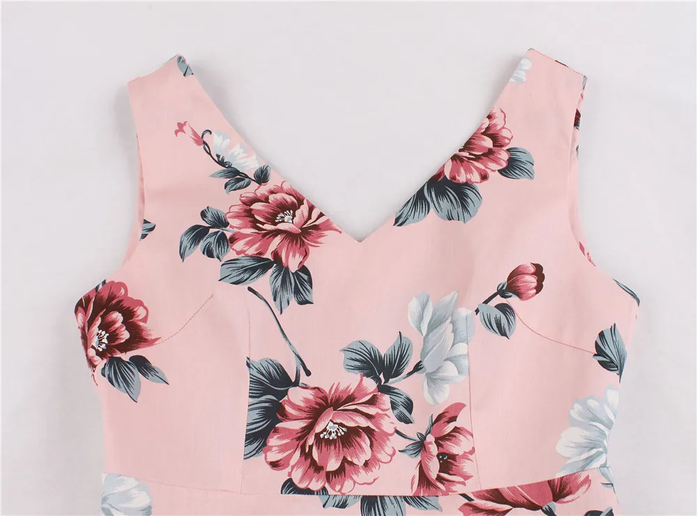 Женское модное милое платье большого размера винтажное с цветочным принтом