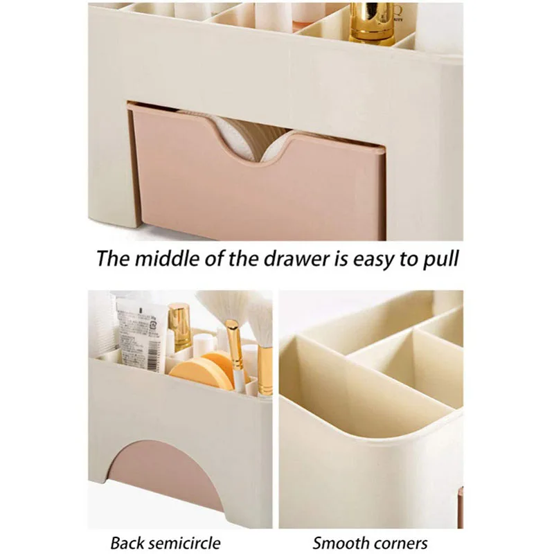 

Large Capacity Makeup Organizer For Cosmetic Lipstick Organizer Desktop Jewelry Nail Polish Makeup Storage Box With Drawer
