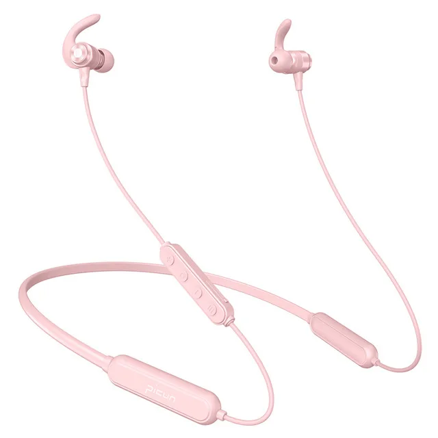 pink Picun H18X Bluetooth наушники IPX7 водонепроницаемый, для занятий спортом, для пробежки беспроводная гарнитура Магнитный дизайн шейные наушники fone de ouvido - Цвет: pink