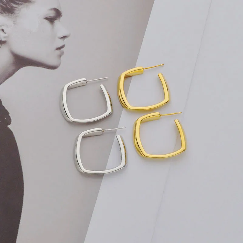 

HANGZHI 2021 NEW Korean version of geometric square earrings simple retro personality irregular earrings fashion jewelry